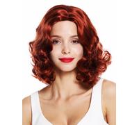 Wig Women 20s Swing Charleston Chicago Center Part Wavy Copper Red