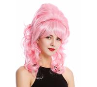 WIG ME UP - GFW2418-TF2317-F1 Quality Lady Wig Baroque 60s Beehive Retro Bun curly long pink Pop Singer