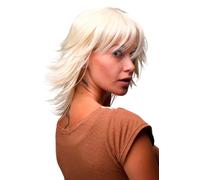 Wig Women Cosplay Short Wild Streaks 80s Wetlook Platinum Blonde 8019