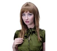 Wig Women Dark Blonde Reddish Highlights Bangs Smooth Strongly Layered 9214