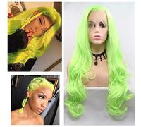 Wig Women Girl Green Wave r Medium and Long Section Synthetic Lace Front Wig Long Curly Synthetic Long Wavy Natural Wave Cosplay Girl Party Fancy Dress Daily Use,Actor,Star,Anchor/A ( Color : A )