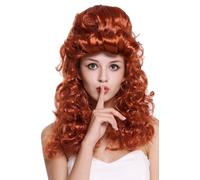 Wig Women Halloween Baroque Victorian Long Curly Updo Red