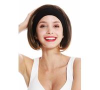 Wig Women Headband Short Smooth 80s Retro Look Brown Blonde Tips GFW948