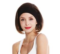 Wig Women Headband Short Smooth 80s Retro Look Chestnut Brown Mix GFW948