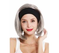 Wig Women Headband Short Smooth 80s Retro Look Gray Silver Gray GFW948-H-51