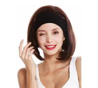 Wig Women Headband Short Smooth 80s Retro Look Mahogany Brown GFW948