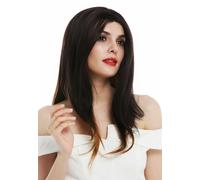 Wig Women Lace-Front Long Straight Layered Low Lights Undercolours Brown Blonde