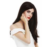 Wig Women Lace-Front Long Straight Parting Brown Dark Brown