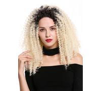 Wig Women Lace-Front Mono Volume Curly Curls Ombre Black Blonde