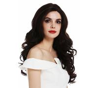 Wig Women Lace Front Monofilament Long Curls Dark Brown Copper Brown