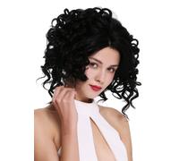 Wig Women Lace-Front Part-Mono Wild Curly Curls Black MLU16