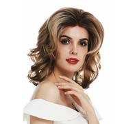 Wig Women Lace Front Wavy Teased 80s Diva Blonde Brown Balayage
