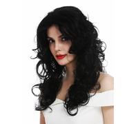 Wig Women Ladies Lace-Front Long Voluminous Curly Curls Black Wig
