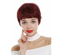 Wig Women Ladies Very Short 60s Pixie Cut Short Hairstyle Bangs Red Garnet Red