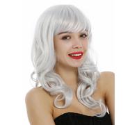 Wig Women Long Curly Bangs Cosplay Light Gray White Gray