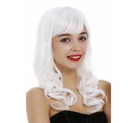 Wig Women Long Curly Wavy Bangs Cosplay White 3001-1001