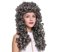 Wig Women Men Baroque Renaissance King Nobleman Long Curls Curly Gray