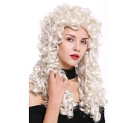 Wig Women Men Baroque Renaissance Nobleman Long Curls Curly White Blonde