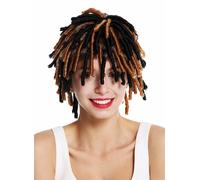 Wig Women Men Carnival Spiral Curls Afro Short Rasta Black Brown