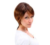 Wig Women Short Chestnut Brown Mix Smooth Parting 6082