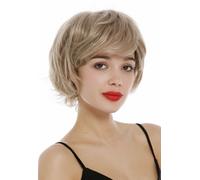 Wig Women Short Pixie Cut Frizzy Voluminous Blonde Mix Silver Highlights