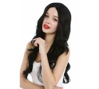 Wig Women Small Part Monofilament Parting Long Wavy Curly Black