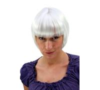 Wig Women White Blonde Short Bob Page Pony Smooth 20s Twenties 7804