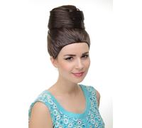 WIG ME UP GFW2200-6 Lady Quality Wig Cosplay turban style towering beehive 50s 60s hairbun bun Diva chocolate brown
