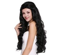 Wig Women's Carnival Long Wavy Black Braided Centre Parting