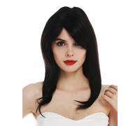 Wig Women's hand-knotted Long Black-Brown Smooth Voluminous