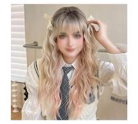 Wig Women's Long Gradient Golden Wave Wig Twenty -inch Curly Wavy Wig Nature Appearance Synthetic Thermal Fiber Wigs Are Suitable For Daily Party Use Daily Wigs