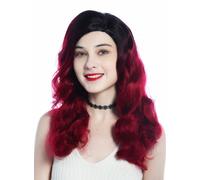 Wig Women's Long Parting Opulent Wavy Diva 30s Ombre Black Red