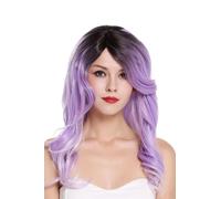 Wig Women's Long Wavy Parting Ombre Purple Black Brown RGF-5904