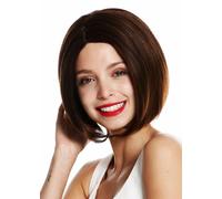 Wig Women's Short Bob Long Bob Parting Smooth Chestnut Brown Mix VK-29