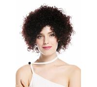 Wig Women's Short Voluminous Curly Curls Mahogany Brown Mix