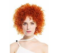 Wig Women's Short Voluminous Curly Curly Orange Red Orange
