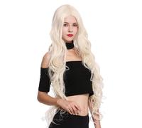 Wig Women's Super Long Rapunzel Light Blond Curly Middle Parting