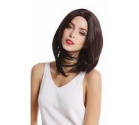 Wig Women's Wig Carnival Long Bob Shoulder-Length Dark Brown Center Parting