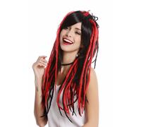 Wig Women's Wig Cosplay Long Smooth Parting Black Red Rasta Dreadlocks