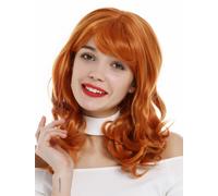 Wig Women's Wig Long Curls Curly Wavy Bangs Cosplay Orange 3001