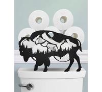 Wigag American Buffalo Toilet Paper Holder Stand for Extra 8 Rolls, Funny Dwarf Decorative Free Standing Toilet Paper Storage, Farmhouse Bathroom Animal Decor Accessories Storage Cabinet