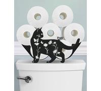 Wigag Cat Toilet Paper Holder Stand for 8 Extra Rolls, Unique Decorative Free Standing Storage, Farmhouse Bathroom Organizer on The Tank