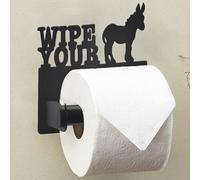 Wigag Donkey Toilet Paper Holder Wall Mounted, Bathroom Decorative Metal Toilet Paper Mega Roll Holder, Rustproof Matte Black Toilet Paper Roll Dispenser for Kitchen Washroom