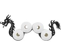 Wigag Dragon Wall Mounted Toilet Paper Holder, Decorative Storage for Extra Rolls, Farmhouse Bathroom Unique Decor