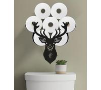 Wigag Farmhouse Metal Deer Head Toilet Paper Holder, 8 Rolls Storage