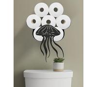 Wigag Jellyfish Toilet Paper Holder for Extra 8 Rolls, Funny Decorative Toilet Paper Storage Wall Mounted, Farmhouse Bathroom Animal Decor Accessoris Storage Cabinet