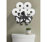 Wigag Octopus Toilet Paper Holder for 8 Extra Rolls, Funny Decorative Wall Mounted Storage, Farmhouse Bathroom Animal Decor Cabinet Over The Toilet