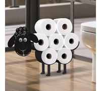Wigag Sheep Toilet Paper Holder for Extra 8 Rolls, Wall Mounted Decorative Toilet Paper Storage, Farmhouse Bathroom Funny Decor Freestanding Toilet Paper Cabinets Over The Toilet Storage