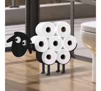 Wigag Sheep Toilet Paper Holder for Extra 8 Rolls, Wall Mounted Decorative Toilet Paper Storage, Farmhouse Bathroom Unique Decor Freestanding Toilet Paper Cabinets Over The Toilet Storage