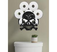 Wigag Skull Toilet Paper Holder for Extra 8 Rolls, Unique Decorative Toilet Paper Storage Wall Mounted, Farmhouse Bathroom Animal Decor Accessories Storage Cabinet